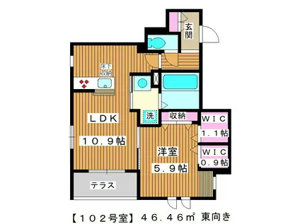 PRIMAVERA(1LDK/2階)の間取り写真