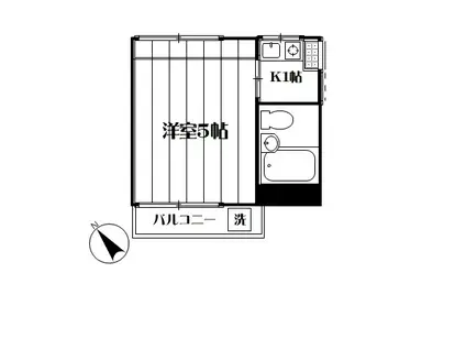 コーポときわ(1K/2階)の間取り写真