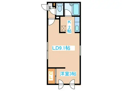 ヒルコート宮の森イーストウイング(1LDK/1階)の間取り写真