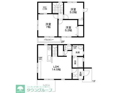 西武新宿線 西武柳沢駅 徒歩17分 2階建 築4年(3LDK/1階)の間取り写真