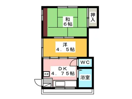 笠原ビル(2DK/2階)の間取り写真