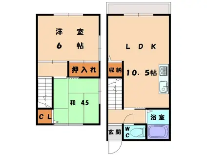 松原コーポA(2LDK/1階)の間取り写真