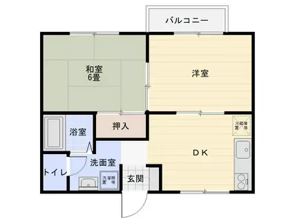 ハイツカリス(2DK/2階)の間取り写真