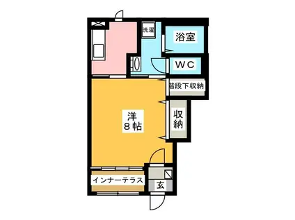 WARM(1K/1階)の間取り写真