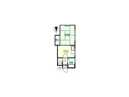 花藤ハイツ(1K/1階)の間取り写真