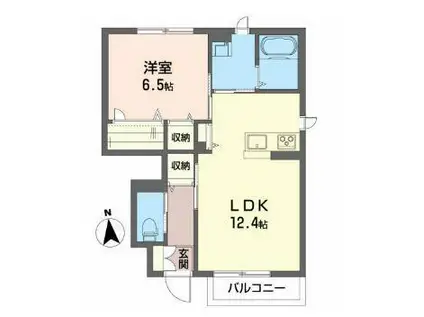 メゾン・エリュシオン(1LDK/1階)の間取り写真