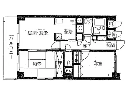 未来ハイム(2DK/3階)の間取り写真