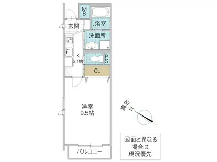 LEGABENE柏の葉 II(1K/2階)の間取り写真