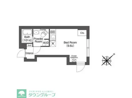 ディームス大井町テラス(ワンルーム/4階)の間取り写真