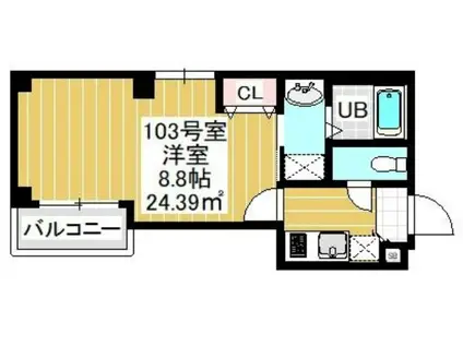 PRESENT A TOI V(1K/2階)の間取り写真