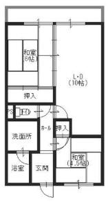 コーポ白浜(2LDK/1階)の間取り写真