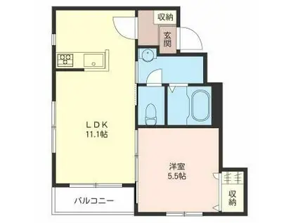 シャーメゾン春岡(1LDK/1階)の間取り写真