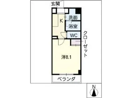 ステラヒルズ(1K/3階)の間取り写真