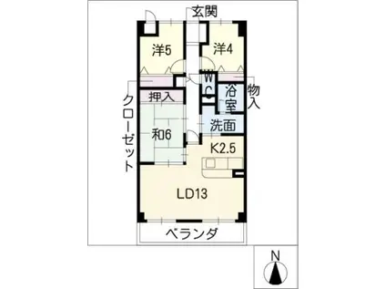 グランドハイツ中平(3LDK/3階)の間取り写真
