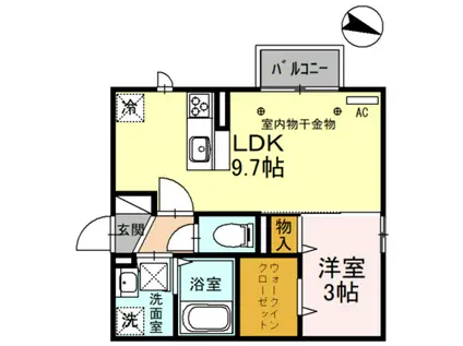 シェレトワレ上冨居(1LDK/1階)の間取り写真