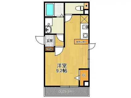 パレス花水木(ワンルーム/1階)の間取り写真