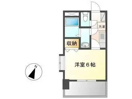 ロマネスク下到津(1K/8階)の間取り写真