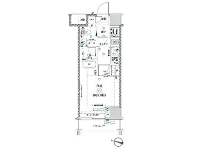 ラドゥセール吉野町(1K/4階)の間取り写真