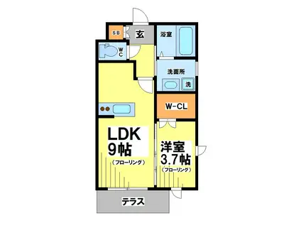 LELIEN(1LDK/1階)の間取り写真