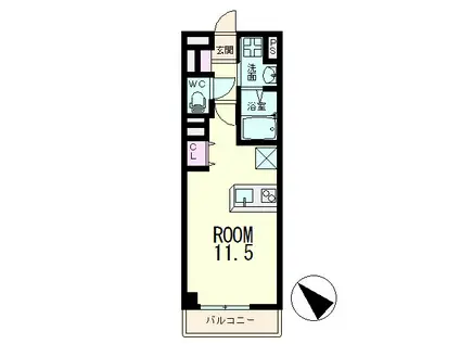 MUSE COURT南草津(ワンルーム/2階)の間取り写真