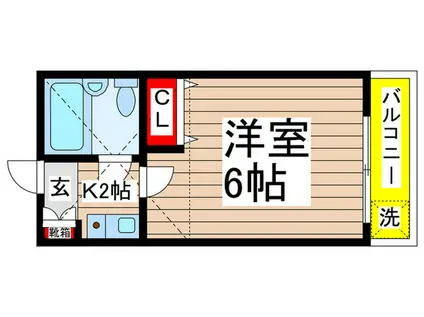 スカイピア平井A棟(1K/1階)の間取り写真