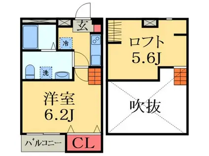 SQUARE I(1K/1階)の間取り写真
