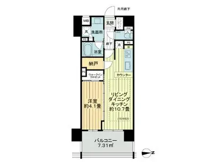 クオリティス東京六町(1LDK/1階)の間取り写真