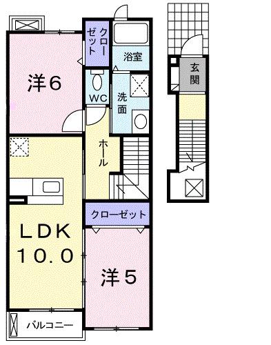 サンベリーズ(2LDK/2階)の間取り写真