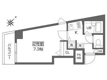 ベルファース早稲田(1K/7階)の間取り写真
