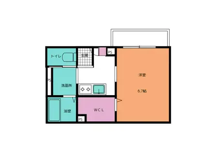 アール柚木(1K/3階)の間取り写真