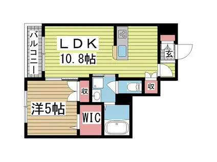 スクエア摩耶(1LDK/3階)の間取り写真