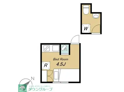 メゾン中央(ワンルーム/2階)の間取り写真