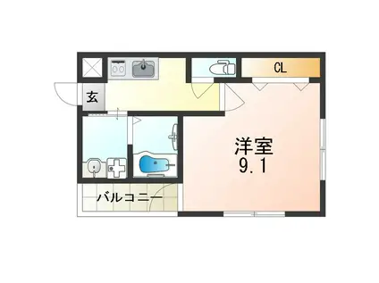 フジパレス中野I番館(1K/2階)の間取り写真