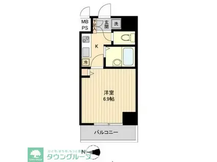 HF亀戸レジデンス(1K/6階)の間取り写真