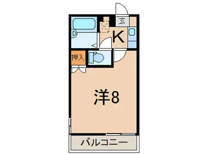 サカノビル(1K/4階)の間取り写真