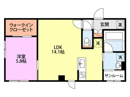 LA BELLA VITAII(1LDK/2階)の間取り写真