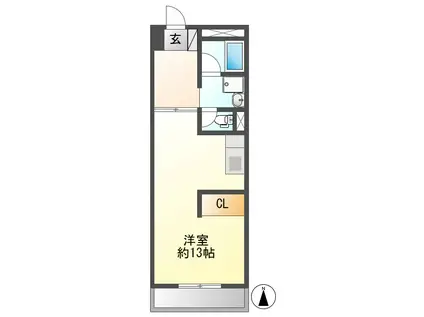 大忠ビル(ワンルーム/5階)の間取り写真