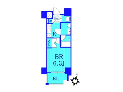 アゼスト横浜山王(1K/6階)の間取り写真