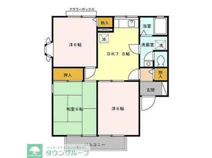 リヴェール高沢A(3DK/1階)の間取り写真