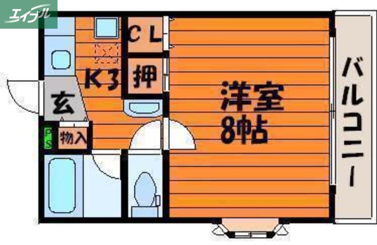 アソシエ津島(1K/1階)の間取り写真
