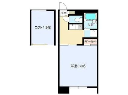 フローラ(1K/2階)の間取り写真