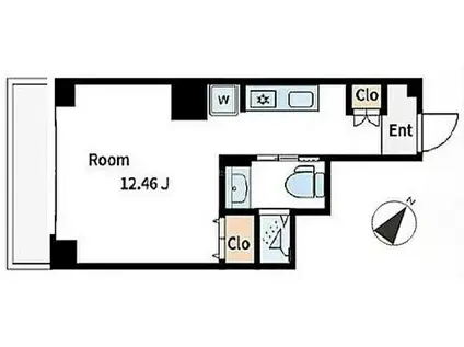 築地武蔵野マンション(ワンルーム/4階)の間取り写真