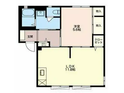 ラウンドエマリエ(1LDK/1階)の間取り写真