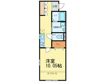 MARE イースト(1K/2階)の間取り写真