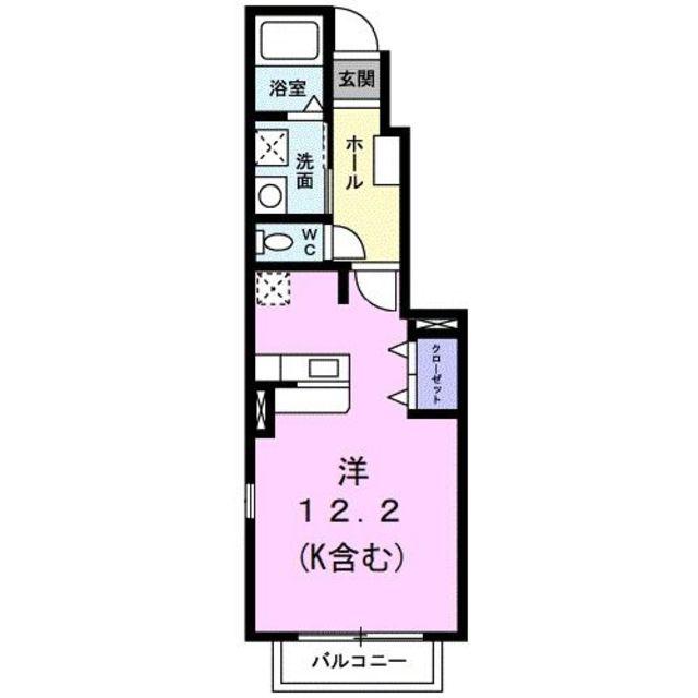 ベルコリーヌ(ワンルーム/2階)の間取り写真