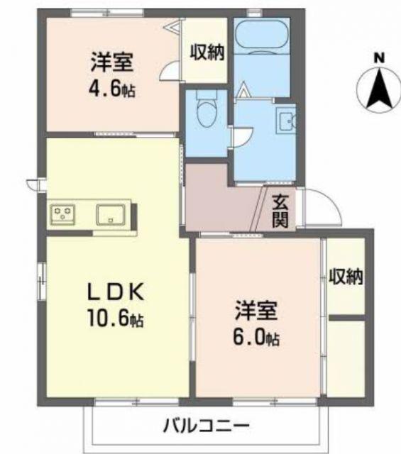 シャーメゾン堂本(2LDK/2階)の間取り写真