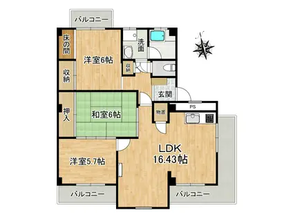 ソラリス(3LDK/2階)の間取り写真
