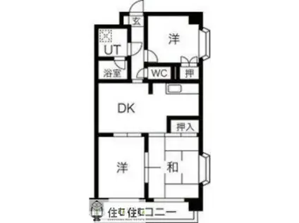 ルノートル1(3DK/1階)の間取り写真