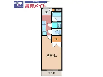 ハイムメロディア(1K/2階)の間取り写真