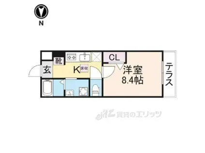 サブリエ平田(1K/1階)の間取り写真